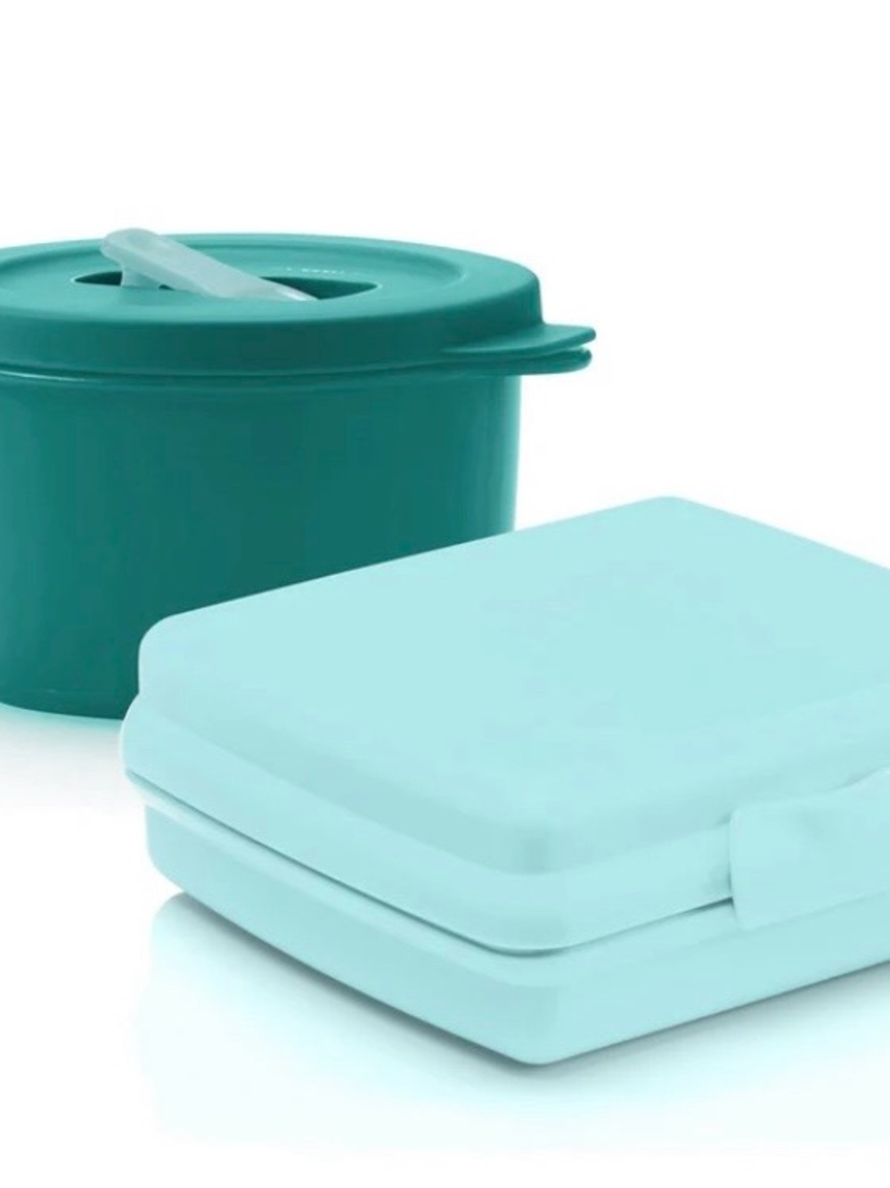 Teal and Light Blue Meal Prep Container Set - Portable Food Storage